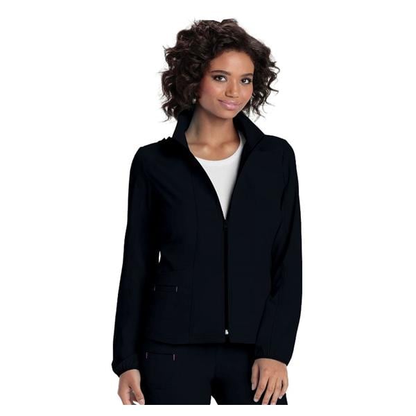 HeartSoul Warm-Up Jacket Poly/Spndx Fn Dobby StIn Lng Slv X-Large Blk Womens Ea