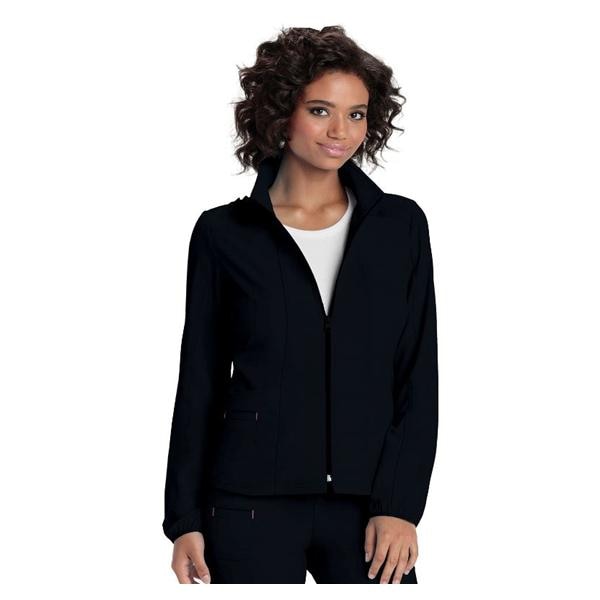 HeartSoul Warm-Up Jacket Poly/Spndx Fn Dobby StIn Lng Slv 2X Large Blk Womens Ea