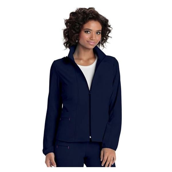 HeartSoul Warm-Up Jacket Poly/Spndx Fn Dobby StIn Lng Slv Large Nvy Womens Ea