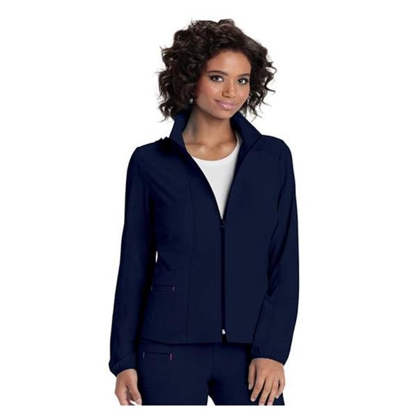 HeartSoul Warm-Up Jacket Poly/Spndx Fn Dobby StIn Lng Slv Small Nvy Womens Ea