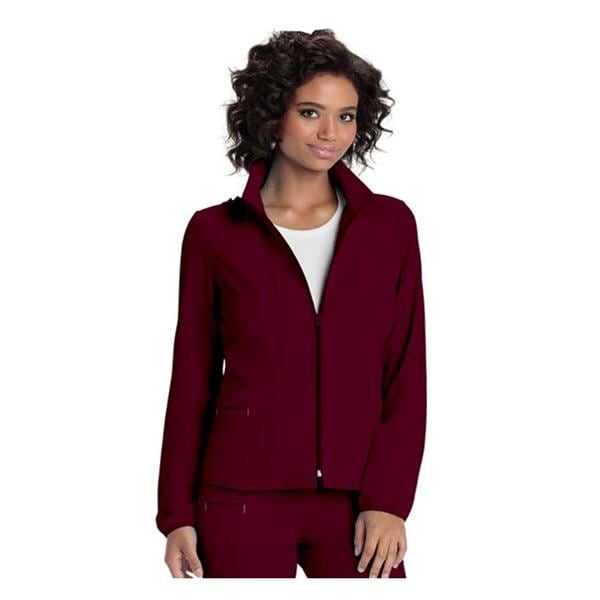 HeartSoul Warm-Up Jacket Long Set-In Sleeves Large Wine Womens Ea