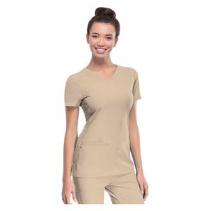 HeartSoul Scrub Shirt V-Neck 2X Large Khaki Womens Ea