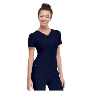 HeartSoul Scrub Shirt V-Neck X-Large Navy Womens Ea