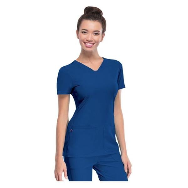 HeartSoul Scrub Shirt V-Neck Short Sleeves X-Small Royal Blue Ea