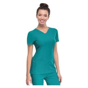 HeartSoul Scrub Shirt V-Neck Large Teal Womens Ea