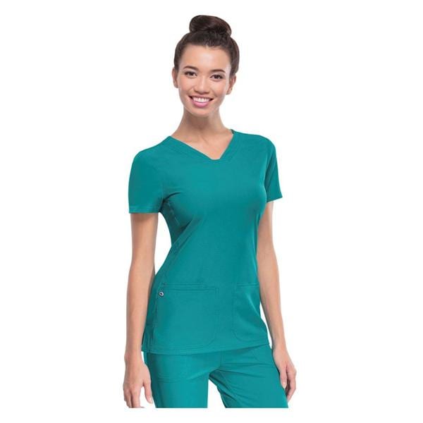 HeartSoul Scrub Shirt V-Neck Small Teal Womens Ea