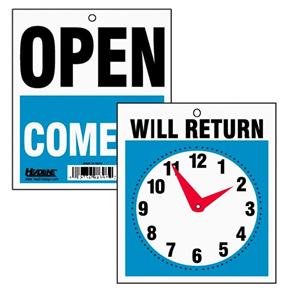 U.S. Stamp & Sign Message Sign "Will Return" Clock Ea