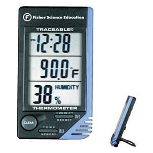 Traceable Temperature/Humidity/Clock Monitor 0 to 50C Ea