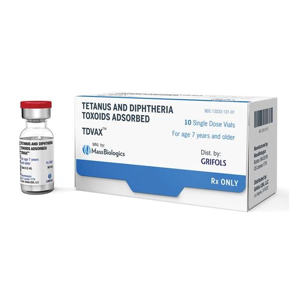 TDVAX Tetanus Toxoid/ Diphtheria Injectable 0.5mL SDV 0.5mL 10/Pk