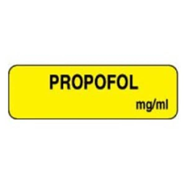 Anesthesia Label Yellow 1-1/4x3/8" 1000/Rl