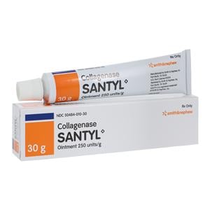 Collagenase Santyl Topical Ointment 250U/gm Tube 30Gm/Tb, 12 TB/CA