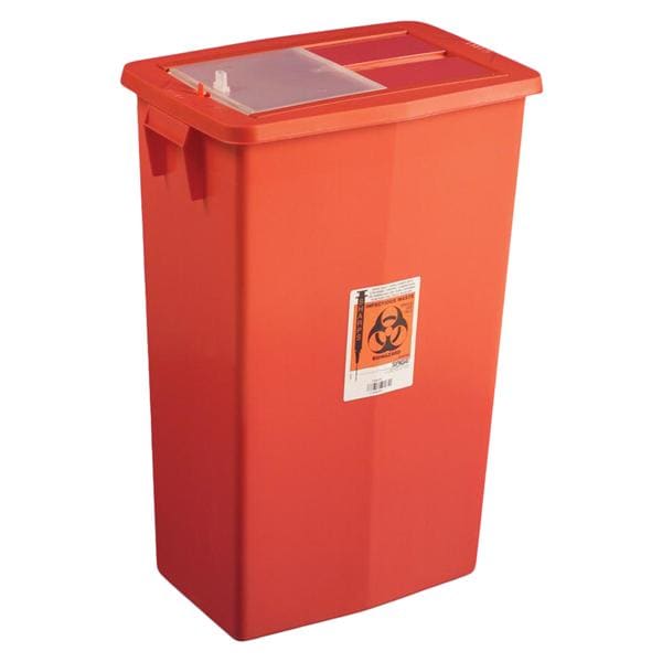 SharpSafety Sharps Container 18gal Red 12.75x18.25x26" Adj Ld Plstc Ea, 5 EA/CA