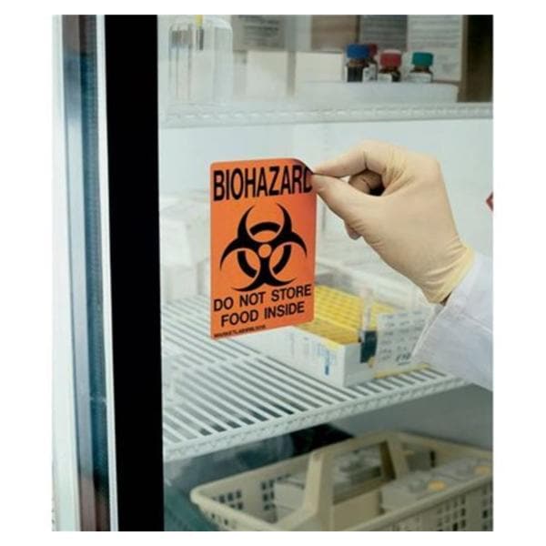 Biohazard Cling Orange 5x5" Ea