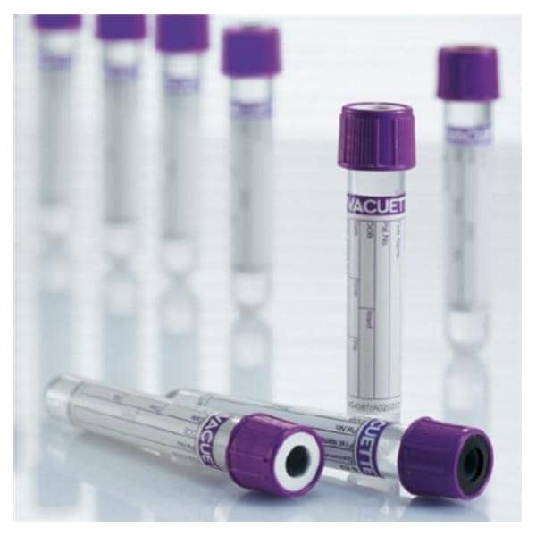 Vacuette Venous Blood Collection Tube Lavender/White 2mL Pull Cap PP 50/Bg, 24 BG/CA