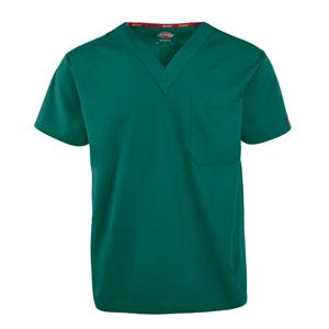 Dickies Scrub Shirt V-Neck Short Sleeves 2X Large Hunter Green Ea