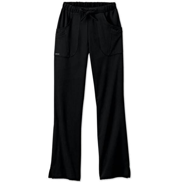 Jockey Scrub Pant Poly/Ryn/Spndx 4 Pockets Small Black Womens Ea