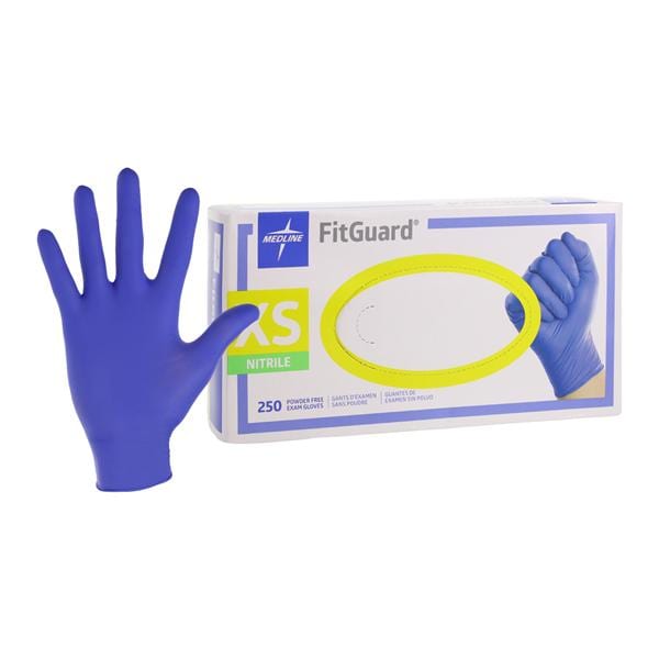 FitGuard Nitrile Exam Gloves X-Small Blue Non-Sterile, 10 BX/CA