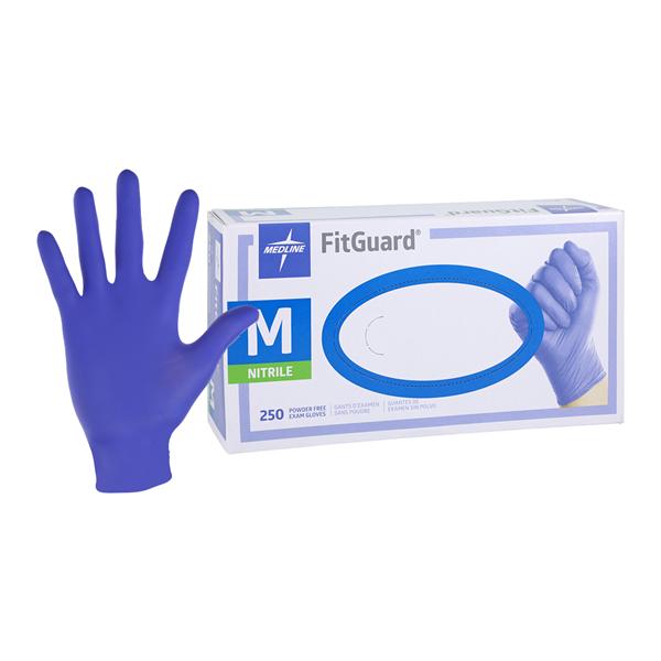 FitGuard Nitrile Exam Gloves Medium Blue Non-Sterile, 10 BX/CA