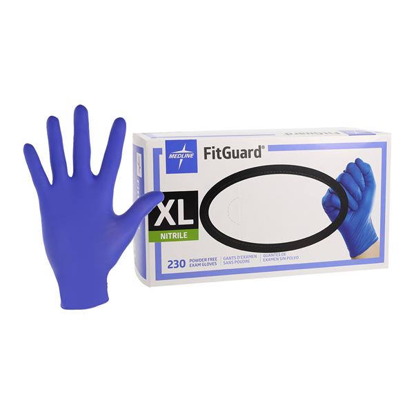 FitGuard Nitrile Exam Gloves X-Large Blue Non-Sterile, 10 BX/CA
