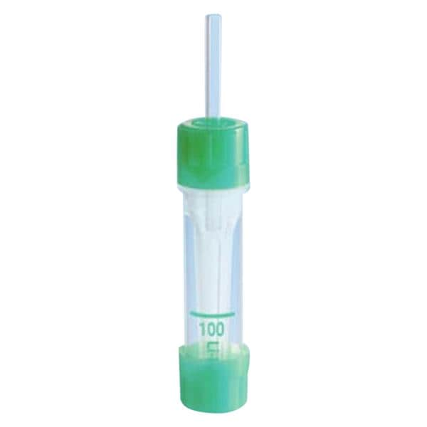 Microvette Capillary Tube Green 100ul Threaded Cap Polypropylene 100/Pk