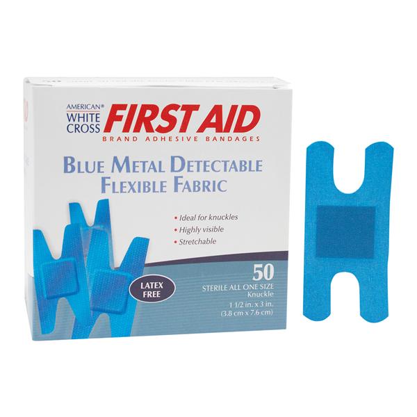 Blue Metal Sterile Detectable Foam Adhesive Strips, 1 x 3 Bulk