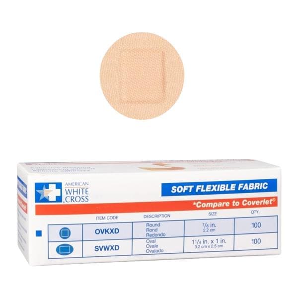 Softflex Adhesive Spot Bandage Fabric 7/8" Standard Sterile 100/Bx, 12 BX/CA