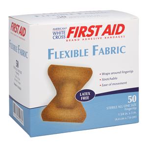 American White Cross Adhesive Strip Bandage Fabric 1-3/4x3" Tan Sterile 50/BX