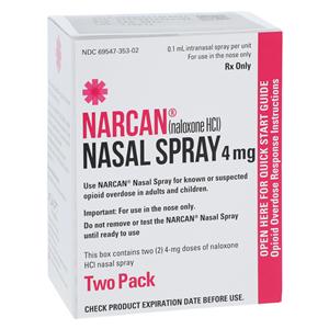 Narcan Nasal Spray 4mg/0.1mL Bottle 2/Pk