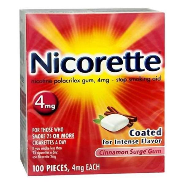 Nicorette Smoking Cessation Gum 4mg 100/Pk