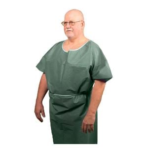 Patient Gown 36 in x 48 in Dark Green X-Large Non Woven Disposable 50/Ca