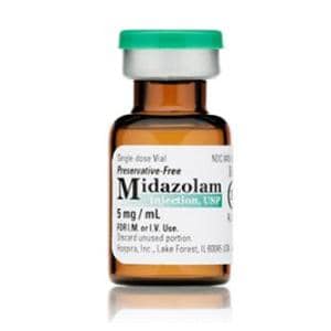 Midazolam Injection 5mg/mL Preservative Free SDV 1mL 10/Bx