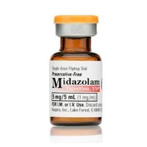 Midazolam Injection 1mg/mL Preservative Free SDV 5mL 10/Bx