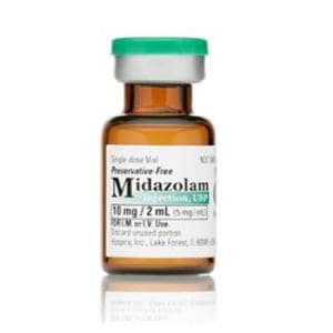 Midazolam Injection 5mg/mL Preservative Free SDV 2mL 10/Bx