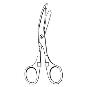 Nurse & Bandage Scissors Angled 5-1/2" Stainless Steel/Plastic NS Rsbl Ea