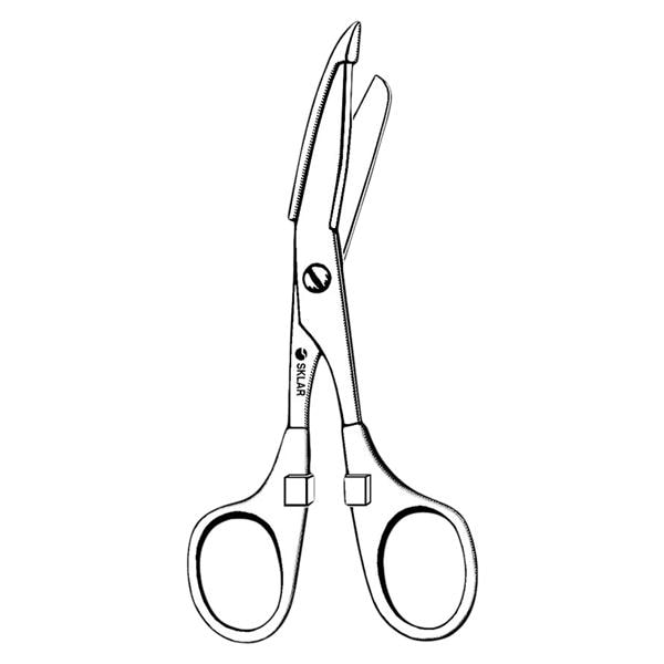 Nurse & Bandage Scissors Angled 5-1/2" Stainless Steel/Plastic NS Rsbl Ea