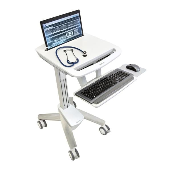 StyleView Laptop Cart Plastic White Ea