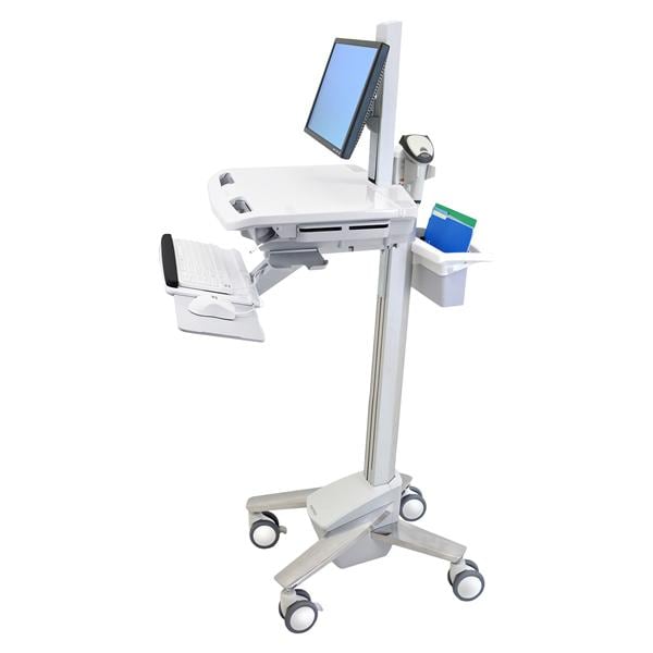 StyleView EMR Laptop Cart Plastic White With LCD Pivot Ea