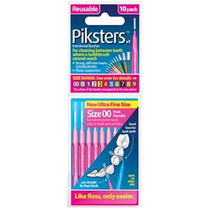 Piksters Interdental Brush Size 00 Pink 10Pk/Bx, 10 BX/CA