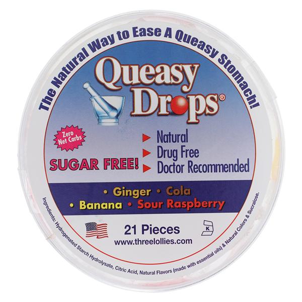 Queasy Drops Sugar Free Assorted Fruit 21/Pk, 16 PK/CA