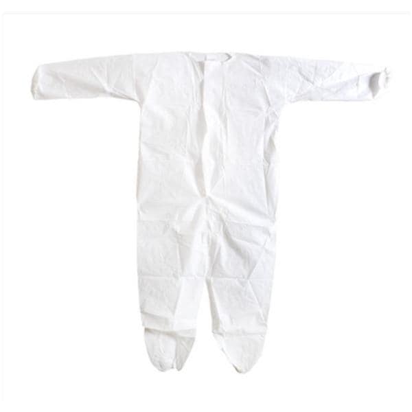 Infection Control Coverall Breathable MICROFORCE Barrier SMS Small White 25/Ca