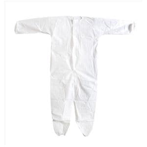 Infection Control Coverall Breathable MICROFORCE Barrier SMS X-Large White 25/Ca