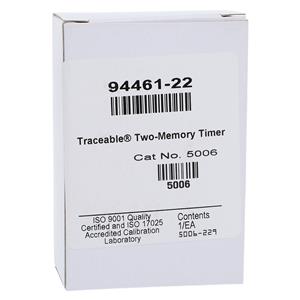 Traceable Two-Memory Timer 23 Hours, 59 Minutes, 59 Seconds Audible Alarm Ea