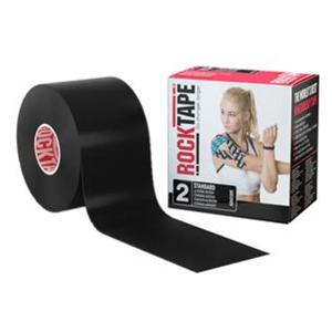 RockTape Kinesiology Tape 97% Cotton/3% Nylon 2"x16.4' Black Ea