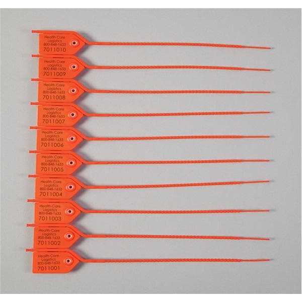 Pull-Tight Numbered/Draw-Tight Seal Orange 100/Pk