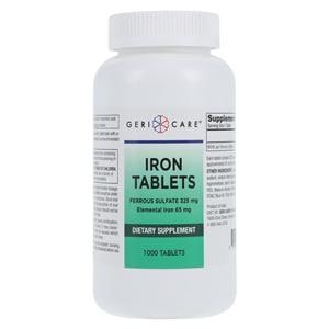 Iron Vitamin/Supplement Tablets 325mg 1000/Bt