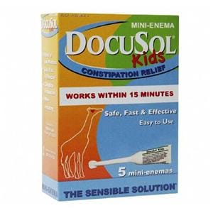 Docusol Kids Children 2-12yr Enema 100mg/5mL 5/Bx