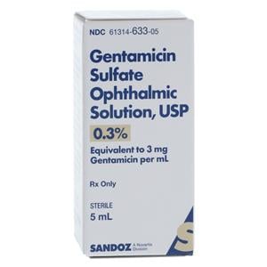 Gentamicin Sulfate Ophthalmic Solution 0.30% Bottle 5mL/Bt