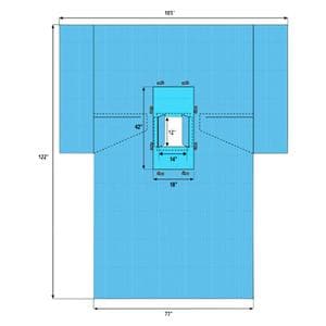 122x76x106" Sterile Sheet Drape Fenestrated