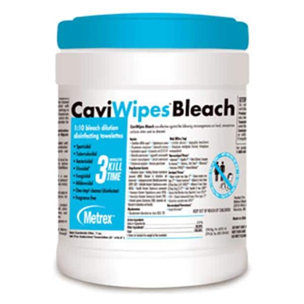 CaviWipes Bleach Surface Wipe Cleaner & Disinfectant Canister 90/Cn, 12 CN/CA