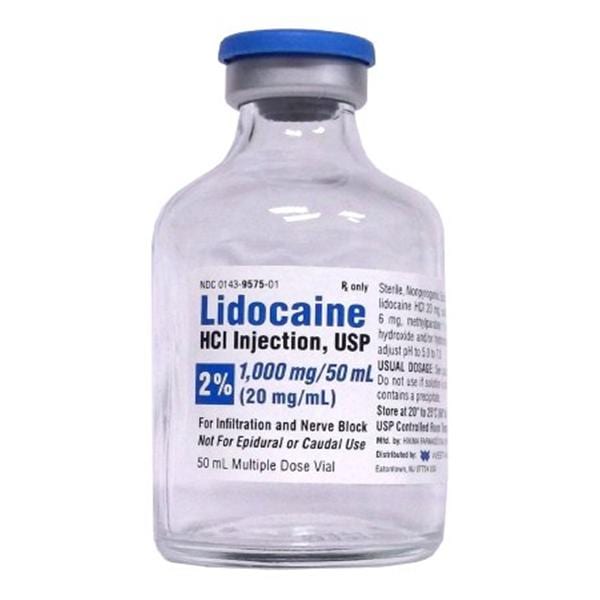 Lidocaine HCl Injection 2% MDV 50mL 10/Pk